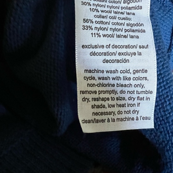 Tommy Jeans blue/white cotton/wool blend sweater - Picture 2 of 10